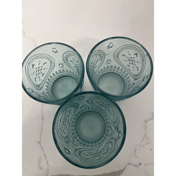 Bormiolo Rocco Romantic Bohemian Green Drinking Glasses 3 Glasses 10 oz ea. - Picture 5 of 7